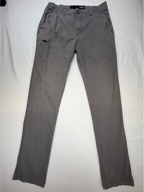 Plugg Men's Cargo Pants Slim Fit  Straight Leg Mid Rise Stretch Size 30 Grey